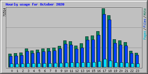 Hourly usage for October 2020