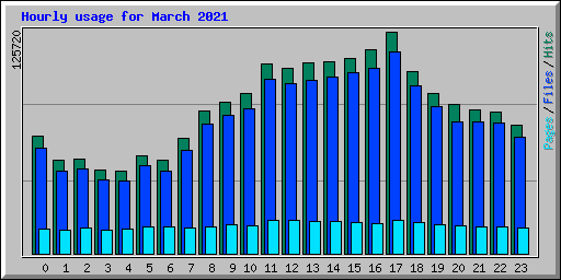 Hourly usage for March 2021