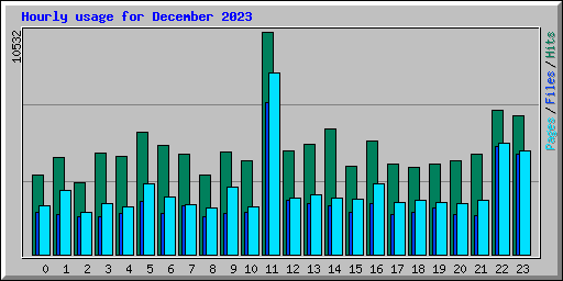 Hourly usage for December 2023